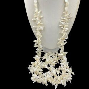 Vintage Kenneth J Lane Mother-of-Pearl Long Necklace